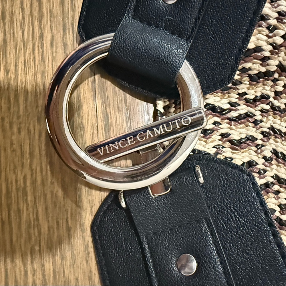 Vince Camuto Black and Brown Woven Belt